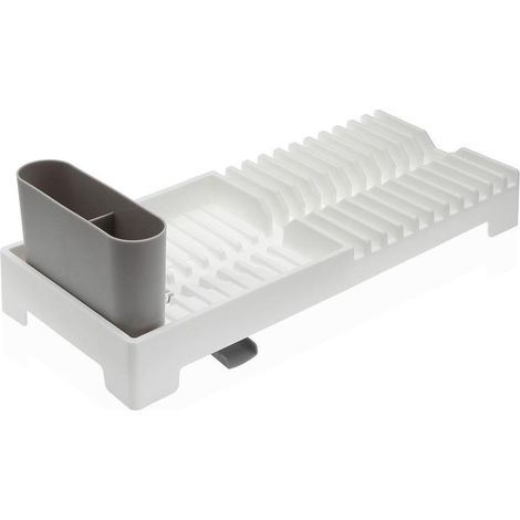 VERSA escurreplatos blanco 19x46x13.5 cm , Escurreplatos de cocina en color blanco y gris claro, fabricado en polipropileno resistente y de fácil limpieza. Práctico y funcional, pe (1/3)