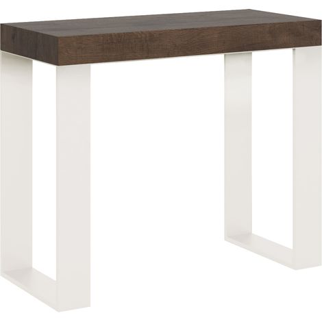 Console extensible 90x40/196 cm Tecno Small Noyer Structure Blanc (1/5)