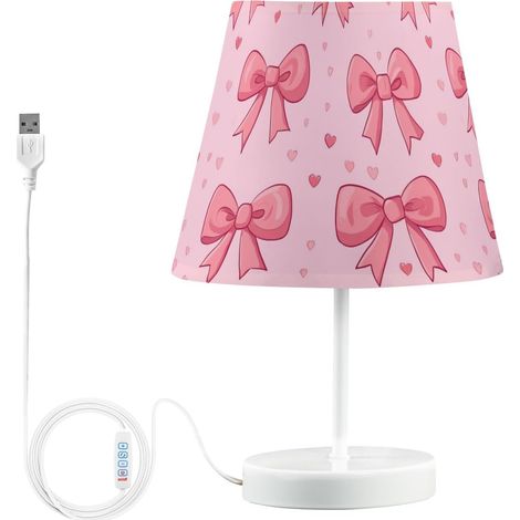 Kcldeci Lampe de chevet en forme cœur rose pour chambre à (1/5)