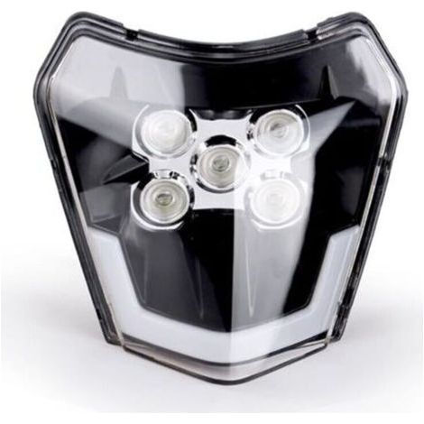 Moto phare LED plaque phare avant adapté for KTM EXC 300 XC XCF XCW XCFW SX SXF SXS 125 à 690 2012-2022 tête lumière mèche