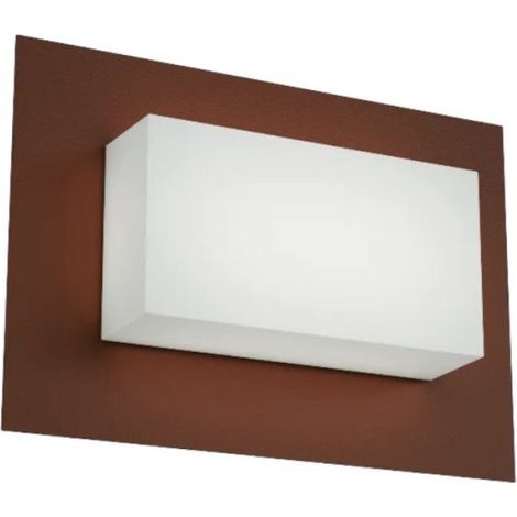 Plafoniera moderno top light miami plus r gx53 led ip54 alluminio policarbonato, finitura metallo corten