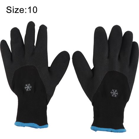Ortviai Gants de Travail Anti-dérapants en Nitrile pour Froid Extrême (-30 °C), Doublure Velours, Tailles 8/9/10