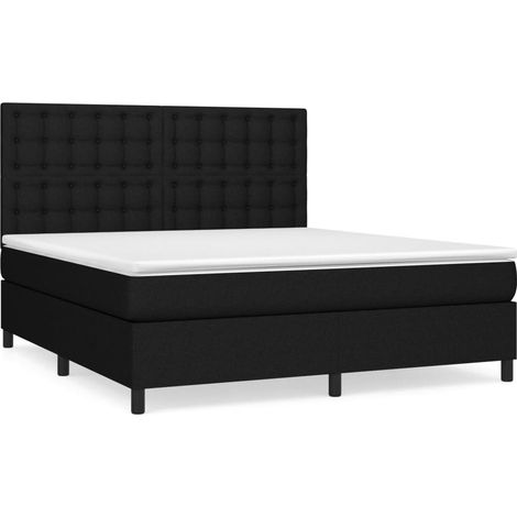Maison Exclusive - Cama box spring con colchón tela negro 180x200 (1/5)