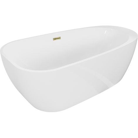 Mexen Giada baignoire autoportante 170 x 90 cm, blanc brillant, trop-plein doré - 52741709000-50 (1/3)