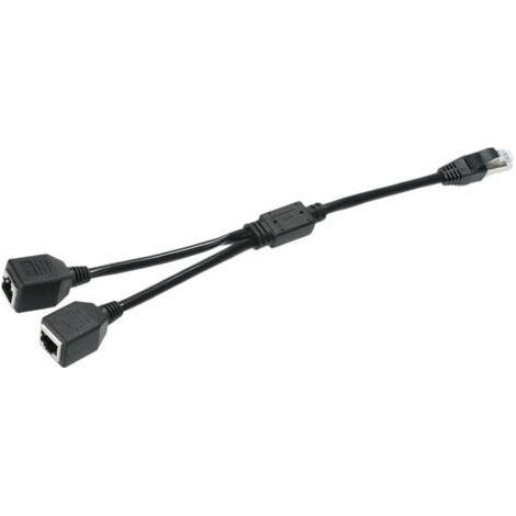 Répartiteur RJ45 mâle à 2 femelles un à deux câble adaptateur réseau Ethernet LAN (1/5)