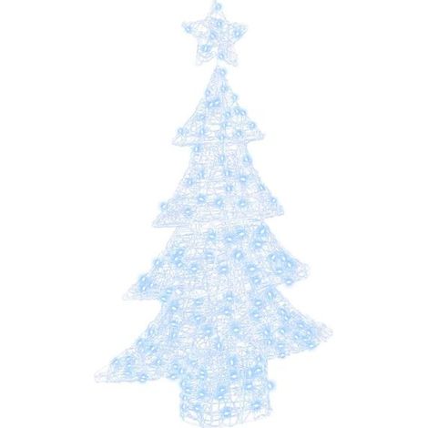 Un sapin de Noël avec 100 lumières LED blanc froid, de 120 cm de long, en acrylique. (1/5)