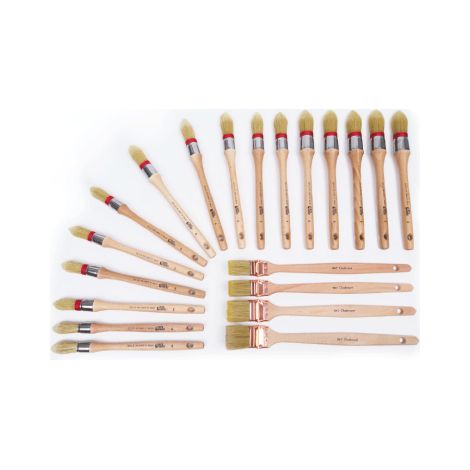 Strumento per pittore loutil-parfait set 20 pennelli fibre naturali rame