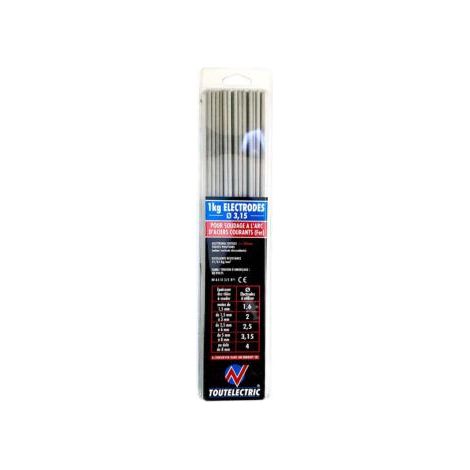 1kg Électrodes rutiles diamètre 3,2mm (1/2)