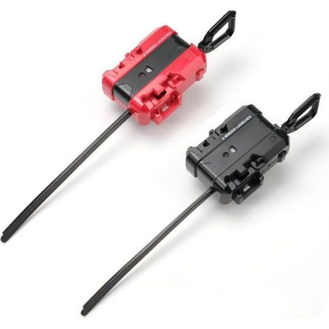 Toupie avec lanceur - - 2 toupies par pack - Compatible série X - Noir Rouge - 27,1x7,3x4,9 cm (1/5)