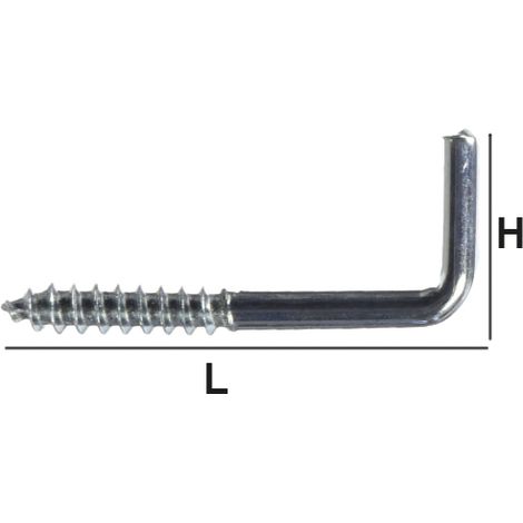 Rampini a vite ferro lucido 20x70 - Filo Ø 3,92 - L 55 mm. - H 18 mm cf. 200 Pz
