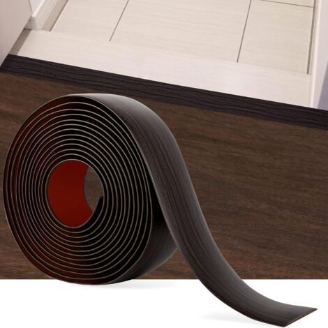 Bandes de transition de sol en vinyle auto-adhésives, 5 m x 5 cm, motif grain de bois, adaptées aux joints et seuils de sols stratifiés. (1/5)