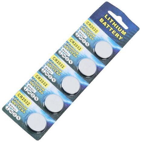 CR2032 3V lithium button cell battery - Pack of 5 for tuners and electronic devices (1/5)