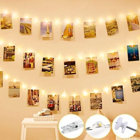 Luci decorative a stringa bianco caldo, 6 metri, 40 LED, per decorare la camera da letto o appendere quadri, feste (1/4)