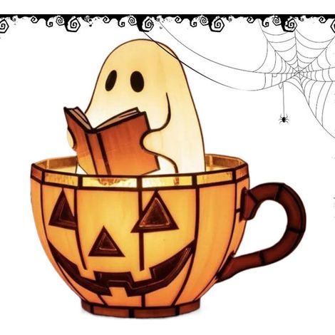 1 lampe fantôme LED, lumière d'ambiance réglable, décoration nocturne en résine pour chambre, bureau et fêtes d'Halloween (1/5)