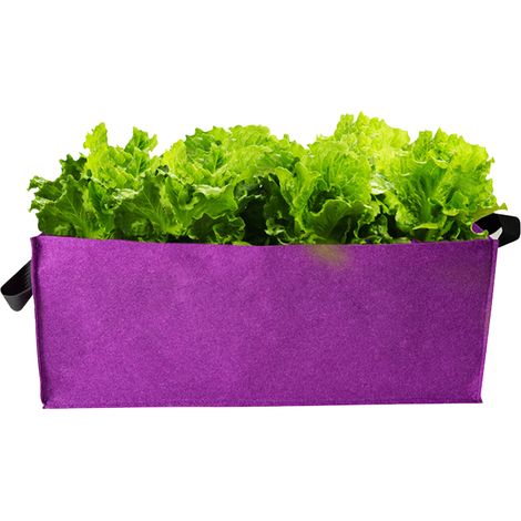 Bolsas de cultivo rectangulares de fieltro transpirable con asas (50 x 30 x 20 cm)