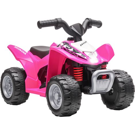 AIYAPLAY Honda Licensed Kids Quad Bike, 6V Electric Ride on ATV Toy for 1.5-3 Years Pink