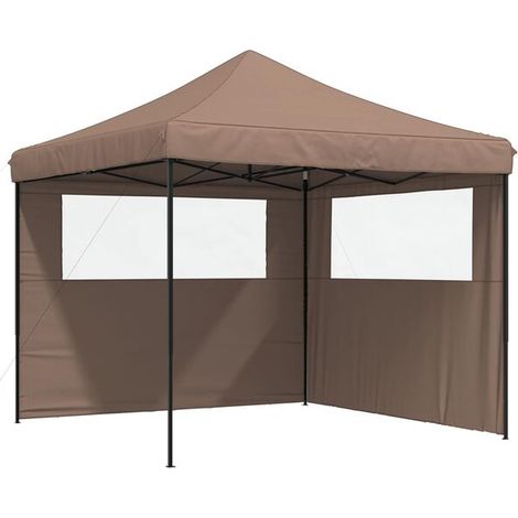 Tente de réception marron, 292 x 292 x 315 cm, toile Oxford. (1/5)