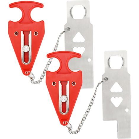 BUNTHAUS 2PCS Tragbares Türschloss für Reisen, Hoteltürschloss ohne Bohrer, Reise-Sicherheitstürschloss, perfekt für Reisen, Hotel, Zuhause, Hochschule, Rot (1/4)