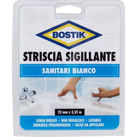 BOSTIK Striscia Sigillante resistente all'acqua e ai detergenti domestici 22mm x 3,35mt bianca