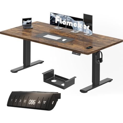 Bureau électrique réglable en hauteur 180 x 80 cm avec fonction mémoire et gestion des câbles (1/5)