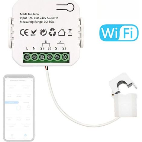 Compteur énergie intelligent Tuya WiFi – Surveillance bidirectionnelle – Photovoltaïque – Application mobile (1/5)