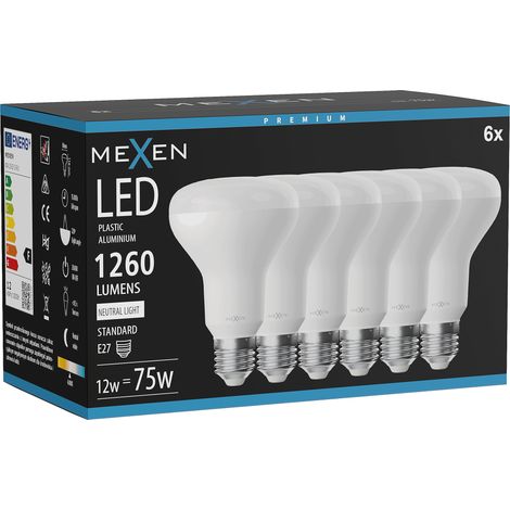 Mexen Nova 6x Ampoule LED E27, R80, 12W, Neutre - 4000K, 1260 lm - L105-E27-1240-01x06 (1/5)