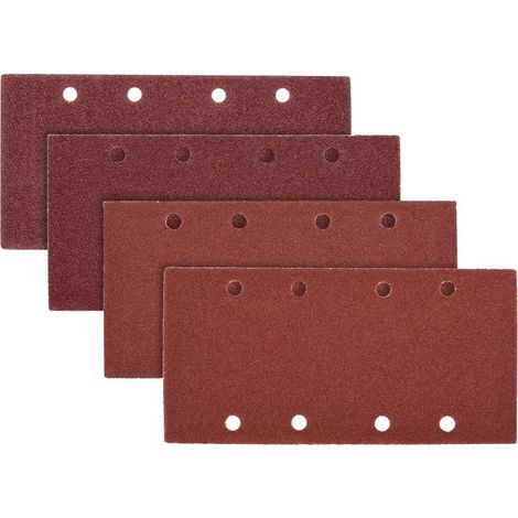 25x papier de verre - Abrasif ponceuse vibrante - Feuilles abrasives collantes avec crochet et scratch - Grain P 40/60/80/100-93 x 187 mm (1/5)