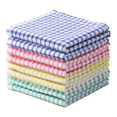 Pair Chiffon Nettoyage Cuisine - 8 pièces, Chiffon Coton Éponge Super Absorbant - 30,5x30,5cm (1/5)