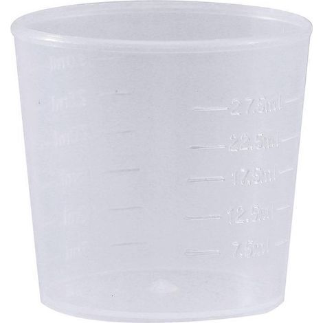 Lot de 25 gobelets doseurs transparents en plastique de 30 ml pour le mélange de peinture, teinture et résine époxy.-25pcs (1/3)