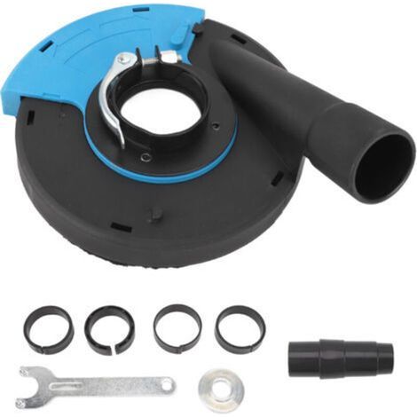 Capot de protection contre la poussière pour meuleuse d'angle, bleu et noir, collecteur multifonctionnel de 12,7 cm (5 pouces) pour sols en pierre et béton. (1/5)