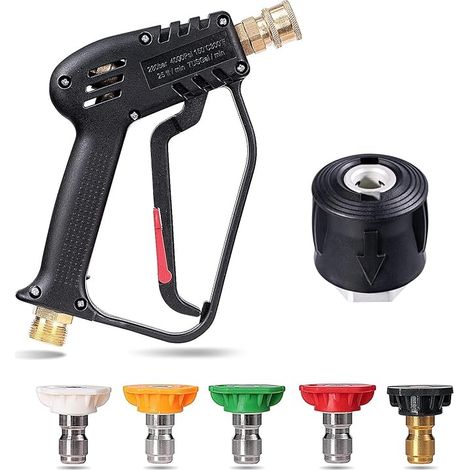 Pistola de lavado a alta presión YUET de 4350 PSI con 5 boquillas de agua, pistola para limpieza de automóviles, conectores rápidos M22-14 mm (1/4") para Bosch Nilfisk (1/5)
