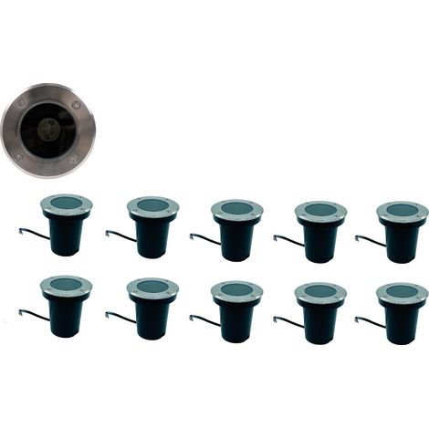 KIT 10 Faretti segnapasso calpestabile 10W 230V Con attacco GU10 Impermeabile IP65 Per viali giardini sentieri (1/4)