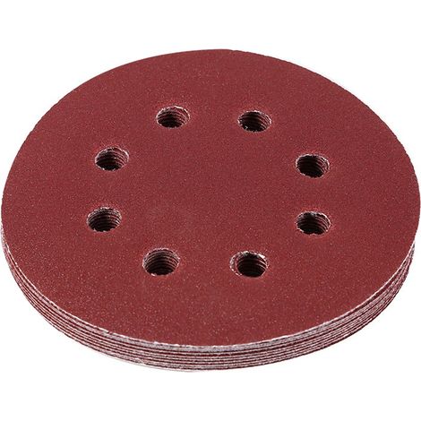 GARRYFIZH Meule ronde rouge de 125 mm, papier de verre à 8 trous (120)