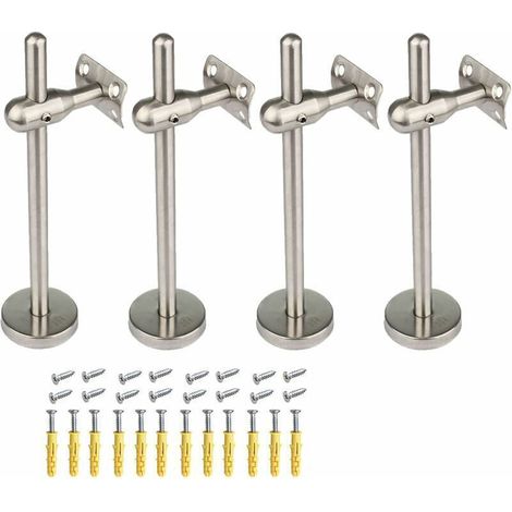 4PCS Support De Main Courante D'escalier Robuste,Courante en Acier Inoxydable Réglable,Convient pour La Main Courante en Bois Rond/Acier Inoxydable/Aluminium,Length 200mm,Curved Plate——Adélala,de DEBU (1/5)
