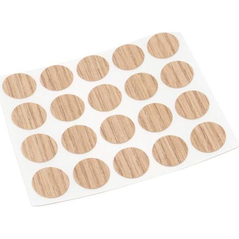 Cache-vis adhésifs Lot de 20 Effet chêne clair Masquent les trous et les rayures Pour meubles (1/5)