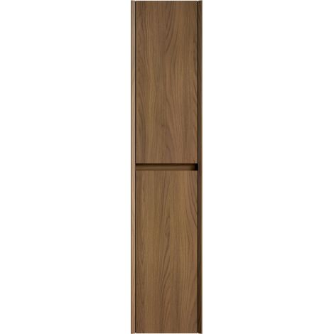 Mobiletto da bagno a parete alto 140 cm, mobiletto stretto con 2 ante e scomparti interni, ideale per piccoli spazi, adatto a bagno, soggiorno e lavanderia, colore espresso.