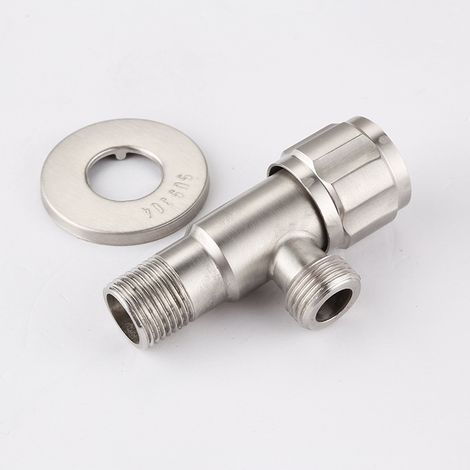 Robinet d'angle en acier inoxydable 304, filetage universel 4 points, robinet d'angle antidéflagrant renforcé pour toilettes (1/5)