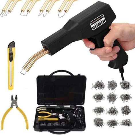 150W Soudage plastique Machine, Réparation de Pistolet de Soudeur avec 800PCS agrafeuse Chaud,Kit de Réparation Pare-chocs de Voiture,Soudure en plastique Outil de Réparation de Fissure de Carro (1/4)
