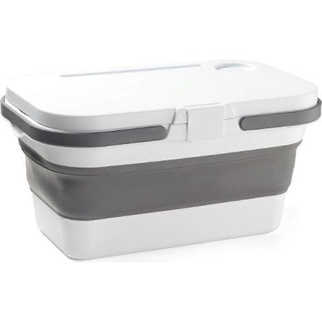 Boîte de rangement pliable 3 en 1 pour pique-nique, camping, voyage, plage, seau avec couvercle, sac isotherme pour aliments, fruits et eau