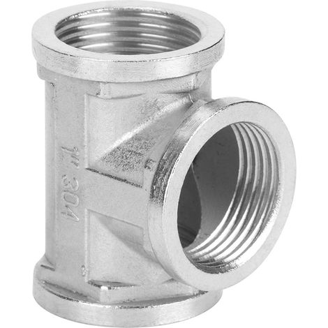 Raccord en T fileté interne en acier inoxydable 304, pour tuyauterie d'eau et plomberie, 1 x 1 x 1 femelle (1/5)