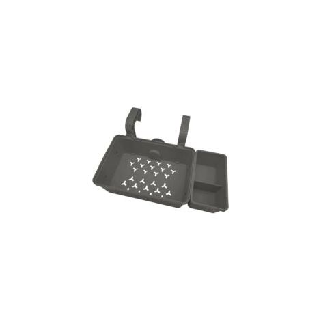 Cesta de almacenamiento ajustable para piscina con ganchos dobles, estante ligero para jardín, piscina, patio, gris - Crezuo (1/4)