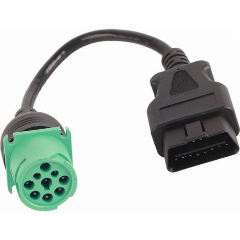 Câble Adaptateur OBD2 9 Broches Mâle vers 16 Broches pour Scanner Diagnostic Moteur Diesel Cummins Camion (1/5)