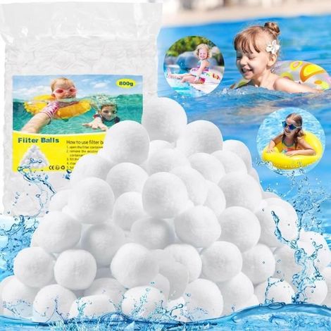 (Weißer) Poolfilterball – Wiederverwendbar – 800 g – Polyethylen – Effektiv – Umweltfreundlich (1/4)