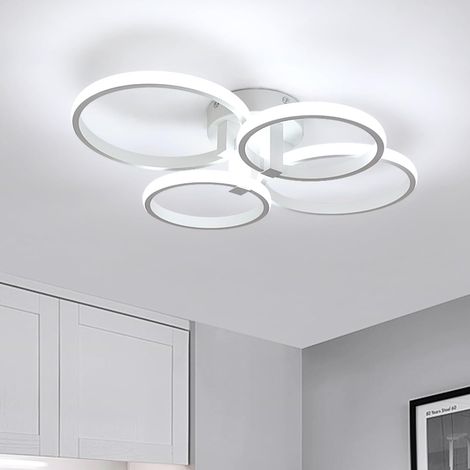 COMELY Plafoniera LED Moderna, Lampada da Soffitto Rotonda 48W 5400LM, Plafoniere in Acrilico e Metallo per Salotto, Camera da Letto, Cucina, Sala da Pranzo - Luce Bianca Fredda 6500K (1/5)