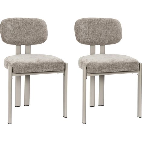 Lot de 2 chaises 45x50x80 cm en tissu taupe - EKYO