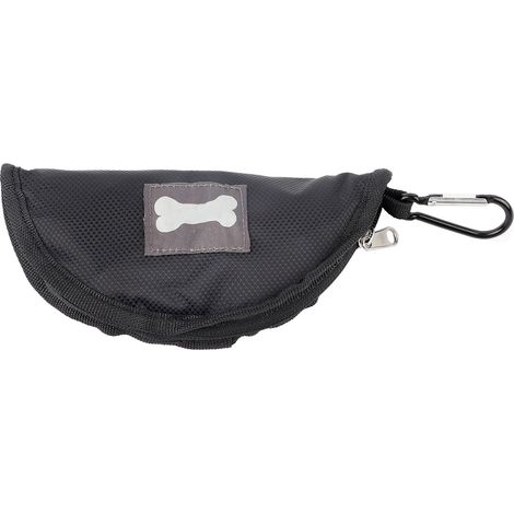 Bol pour chien et chat pliable, gamelle portable noir pour repas et eau (1/5)