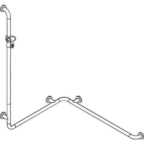 HEWI 801.35B240 99 Poignée pour receveur de douche avec bride H. câble, mat (1/2)
