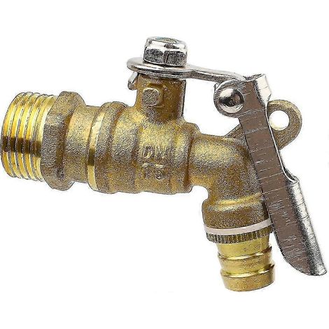 Robinet en laiton, vanne à bec manuel 1/2", cadre avec verrou, verrouillable, robinet de jardin extérieur, installable dans les maisons, garages et jardins. Cisea - Ya (1/5)