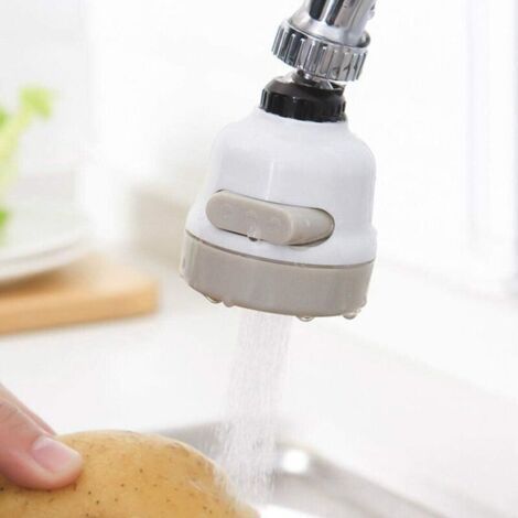 Tête de Robinet de Cuisine 360 ° Pivotant,Filtre de Buse Tête, 3 Modes Réglable,embout à économie d'eau,pour cuisine et salle de bain (Blanc) (1/5)
