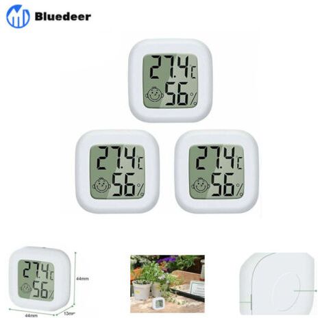 Mini LCD Thermomètre Hygromètre Interieur Numérique, Température Humidité de Haute Précision Portable -50 ℃ 70 ℃ 10% 99% RH Guazhuni (Blanc) 3 pièces (1/5)